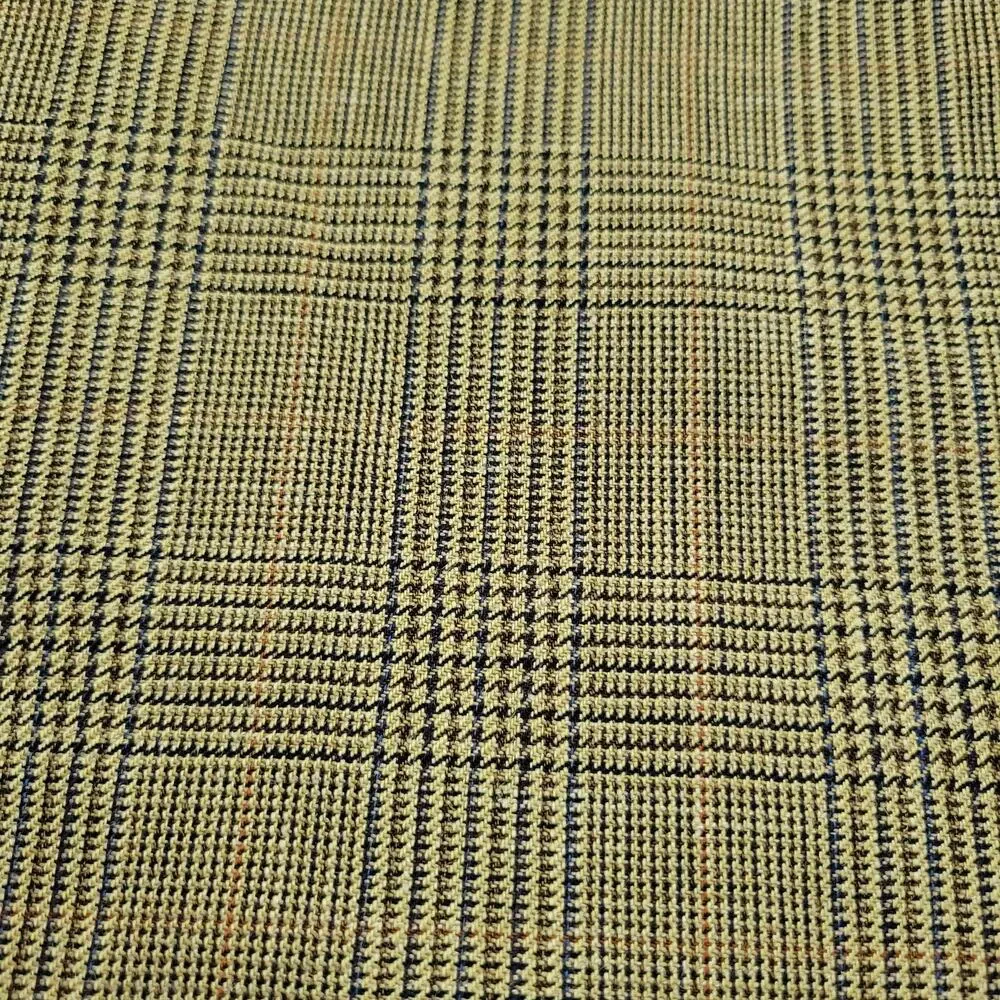 Pendleton Wool Silk Linen Blend Balzer 44R Plaid Brown Blue Tan 2 Button Vintage